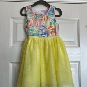 Cat & Jack Yellow Tiedye Tank Dress, size 4T